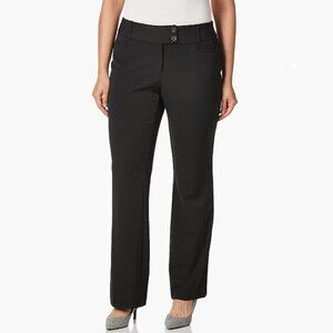 Rafaella Women's Curvy Fit Gabardine Bootcut Dress Pants, Graphite, Size 16